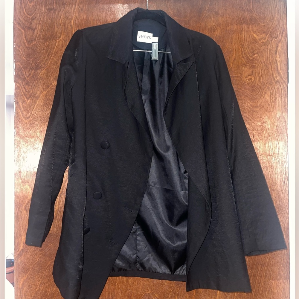 SNDYS Black Rouched Blazer